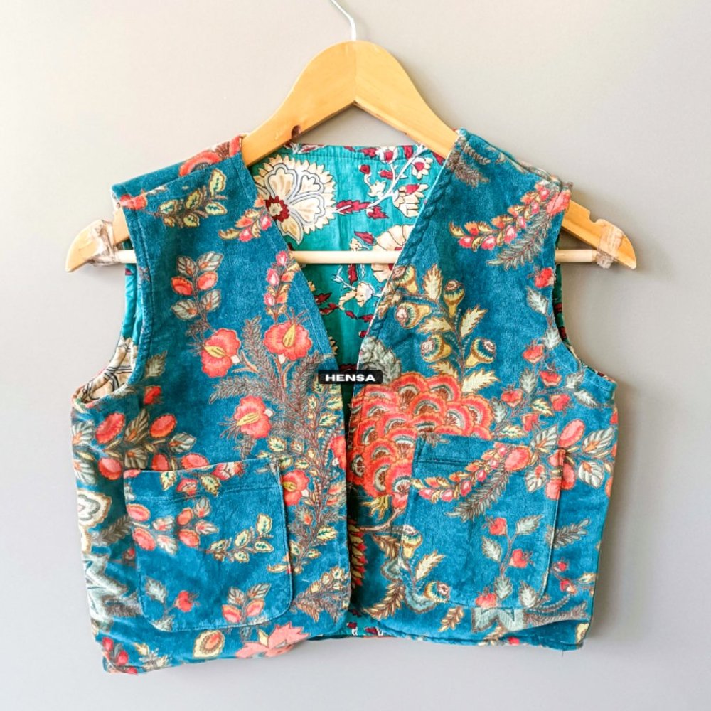 Short Velvet Jacket, Women Vest, Cotton Velvet Vest, Sleeveless Jacket